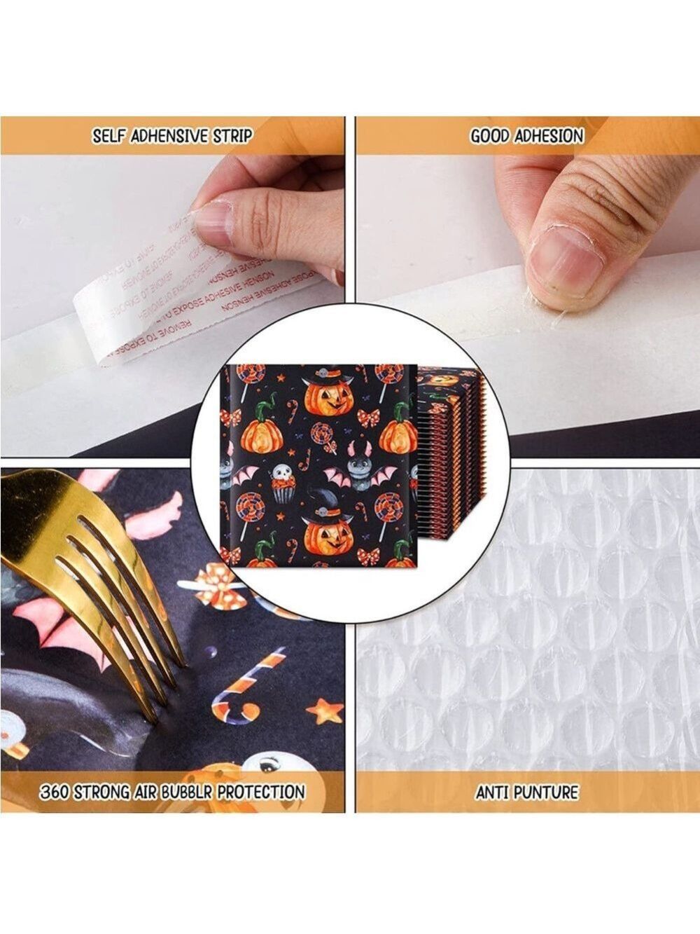8 Count Halloween Bubble Mailers 8.3” X 9.3” PRICE IS FIRM - Picture 3 of 7